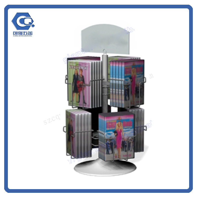 Customized Counter Top Metal Rotating DVD Display Rack