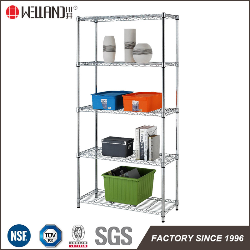 New Design 5 Tiers Light Duty Chrome Wire Display Rack (LD9035180A5RC)