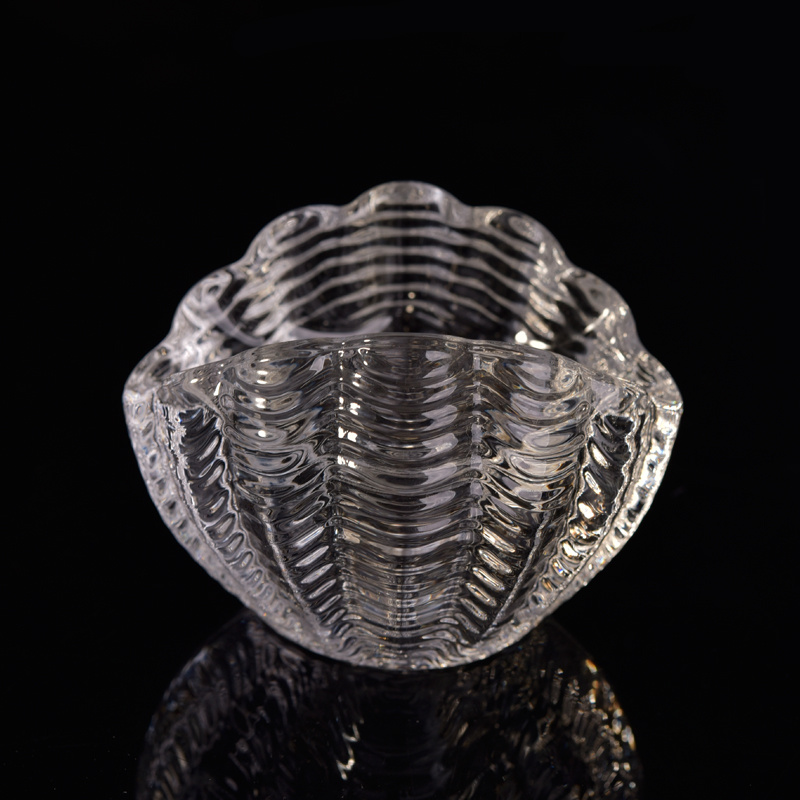 Fanshaped Glass Tealight Holders for Candles