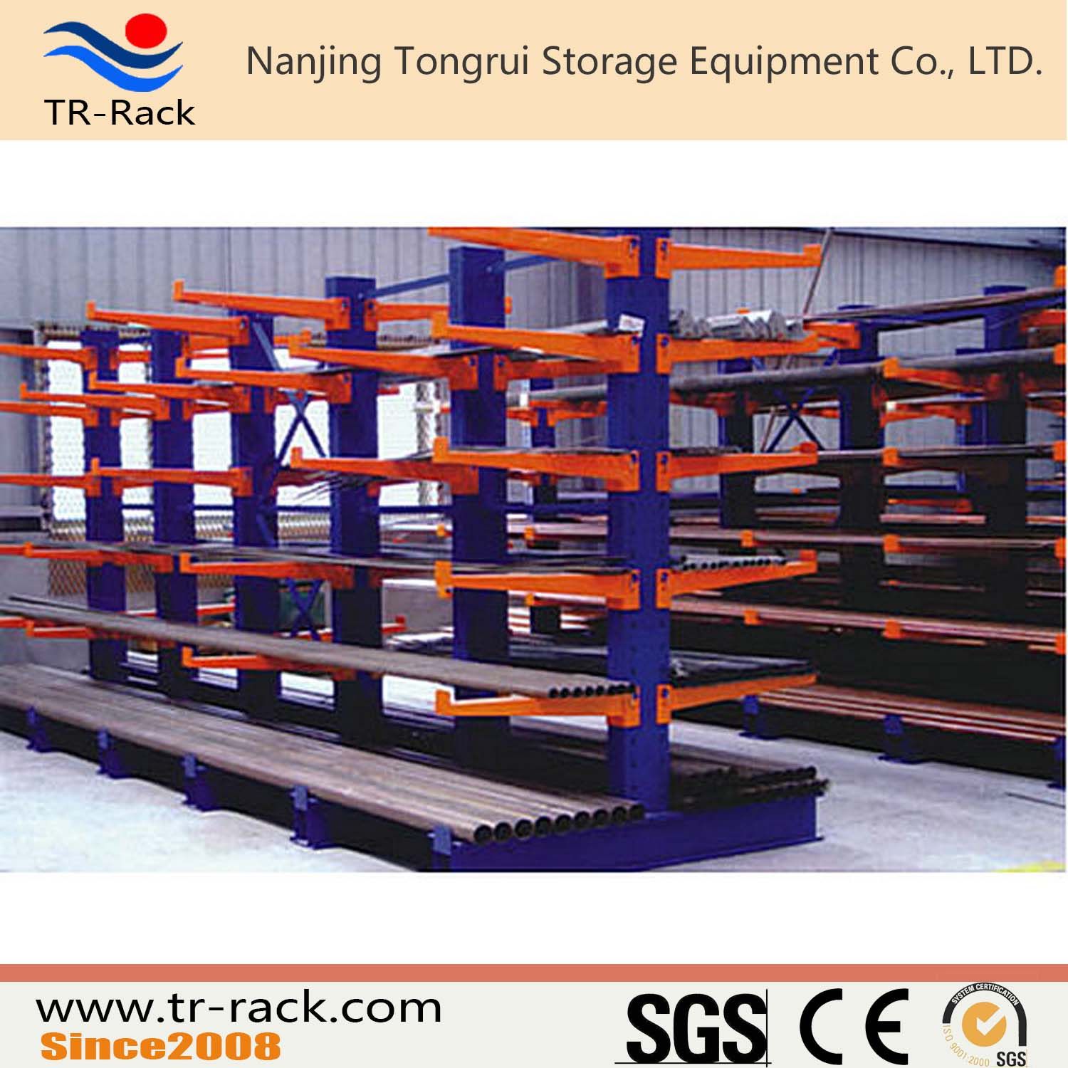 Warehouse Storage Heavy Duty Adjustable Cantilever Rack