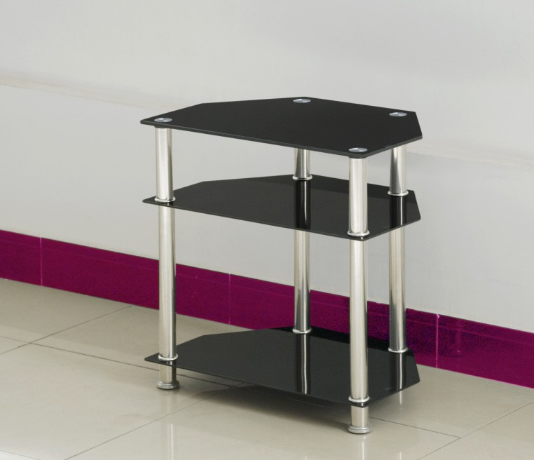 Multifunction Stand Glass CD Rack, Glass Corner Rack