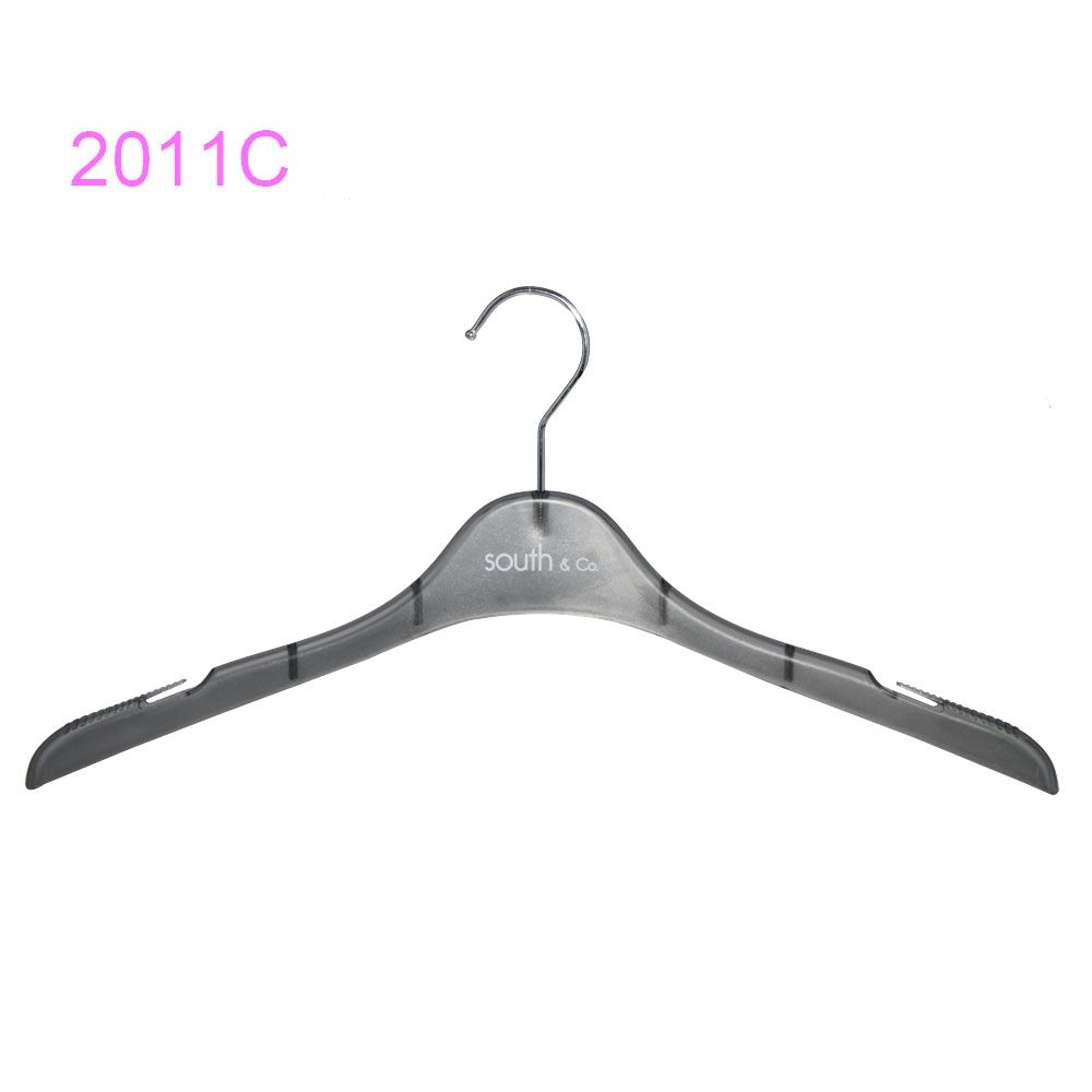 New Style Transparent Grey Plastic Clothes Hanger with Notches