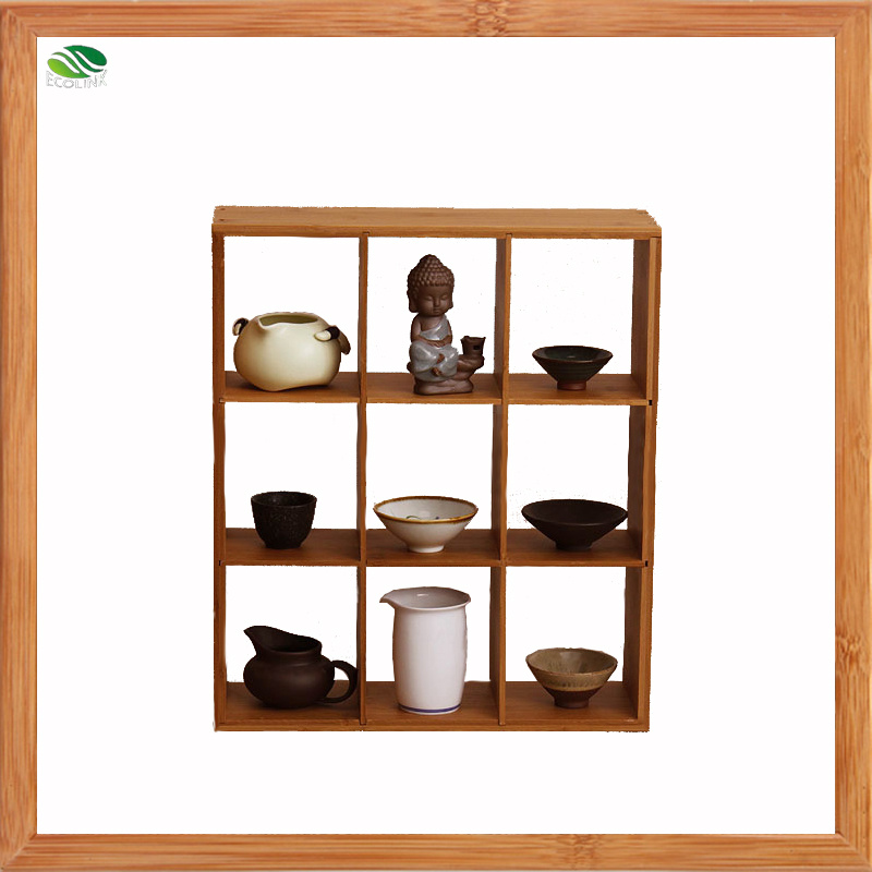 Bamboo Stackable 6-Cube Cubeicals Cube Organizer Cubical Free Standing Sturdy Minimal Contemporary Simple Cubicle Shelving Unit Organizing Cube Floor Organizers
