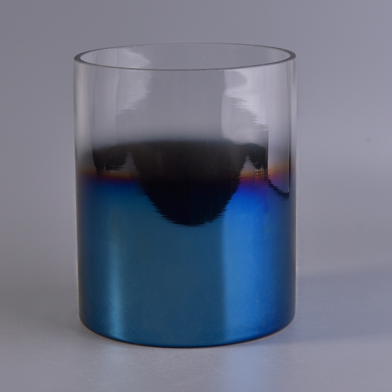 Big Capacity Hand Made Glass Candle Holders with Electroplated
