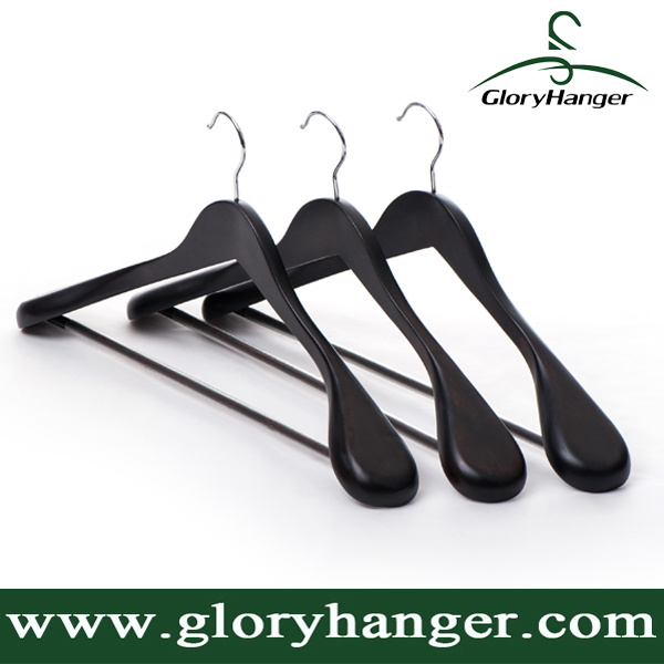 Luxury Hotel Wooden Coat Hanger with Anti-Slip Tube