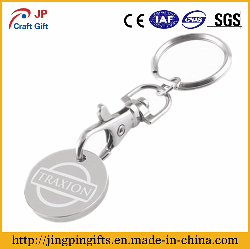 Laser Engraved Metal Trolley Token with Key Holder