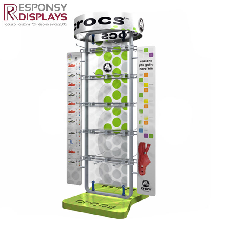 POS Shoe Store Display Stand Slipper Display Shelf Retail Hanging Display Rack