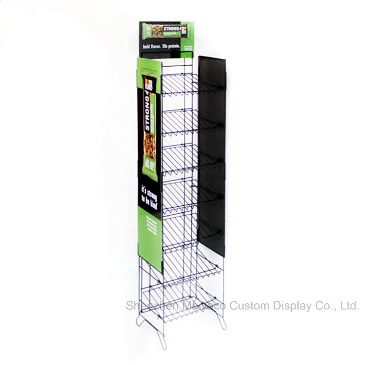Two Flanks Advertising Drawing Board Wire Iron Candy Display Rack Shelf
