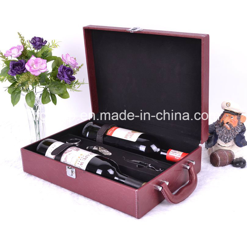Fashion Design Good Workmanship Leather Wine Box