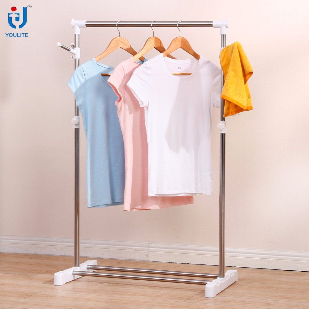 Small and Light Hot-Selling Single Rod Cothes Hanger with Hooks