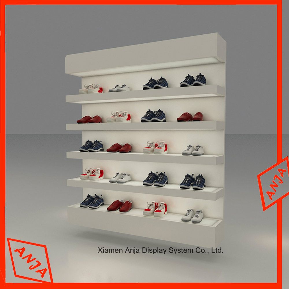 Pop Basketball Shoe Store Display Fixture Wall Mounted Shoe Rack