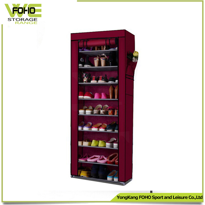 Adjustable 9 Tiers Sable Space Saving Fabric Storage Shoe Organizer
