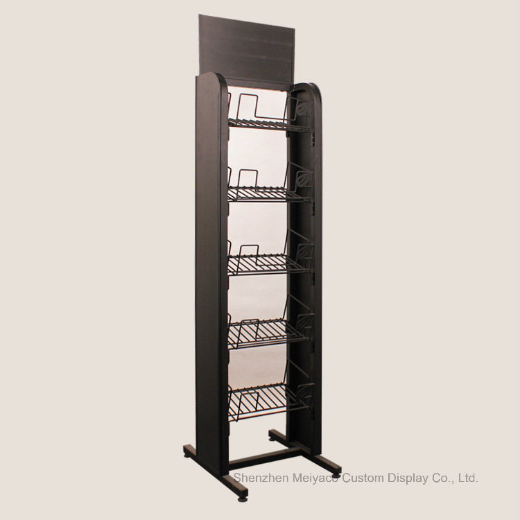 Best Selling 5 Tiers Customized Logo Foodstuff Metallic Display Rack