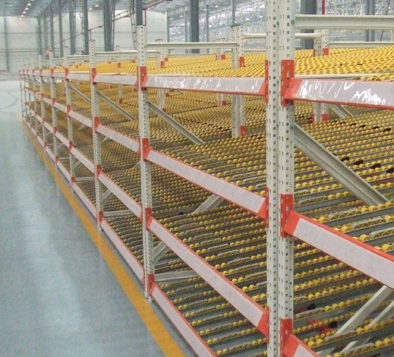 Flow Through Rack for Stacking Warehouse Racking