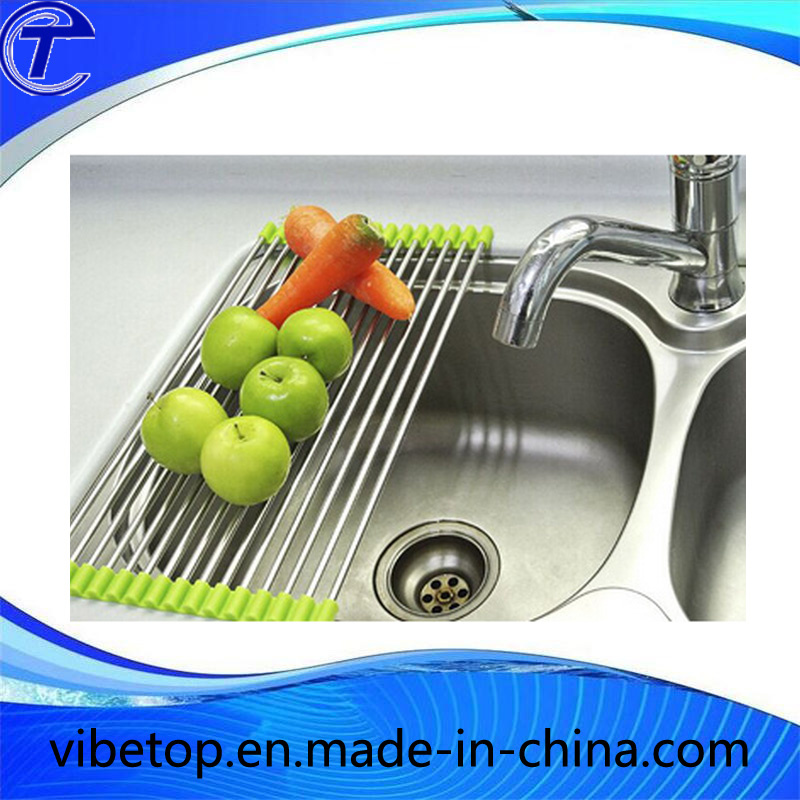 Fashion Stainless Steel Roll Draining Rack Kitchen Shelves