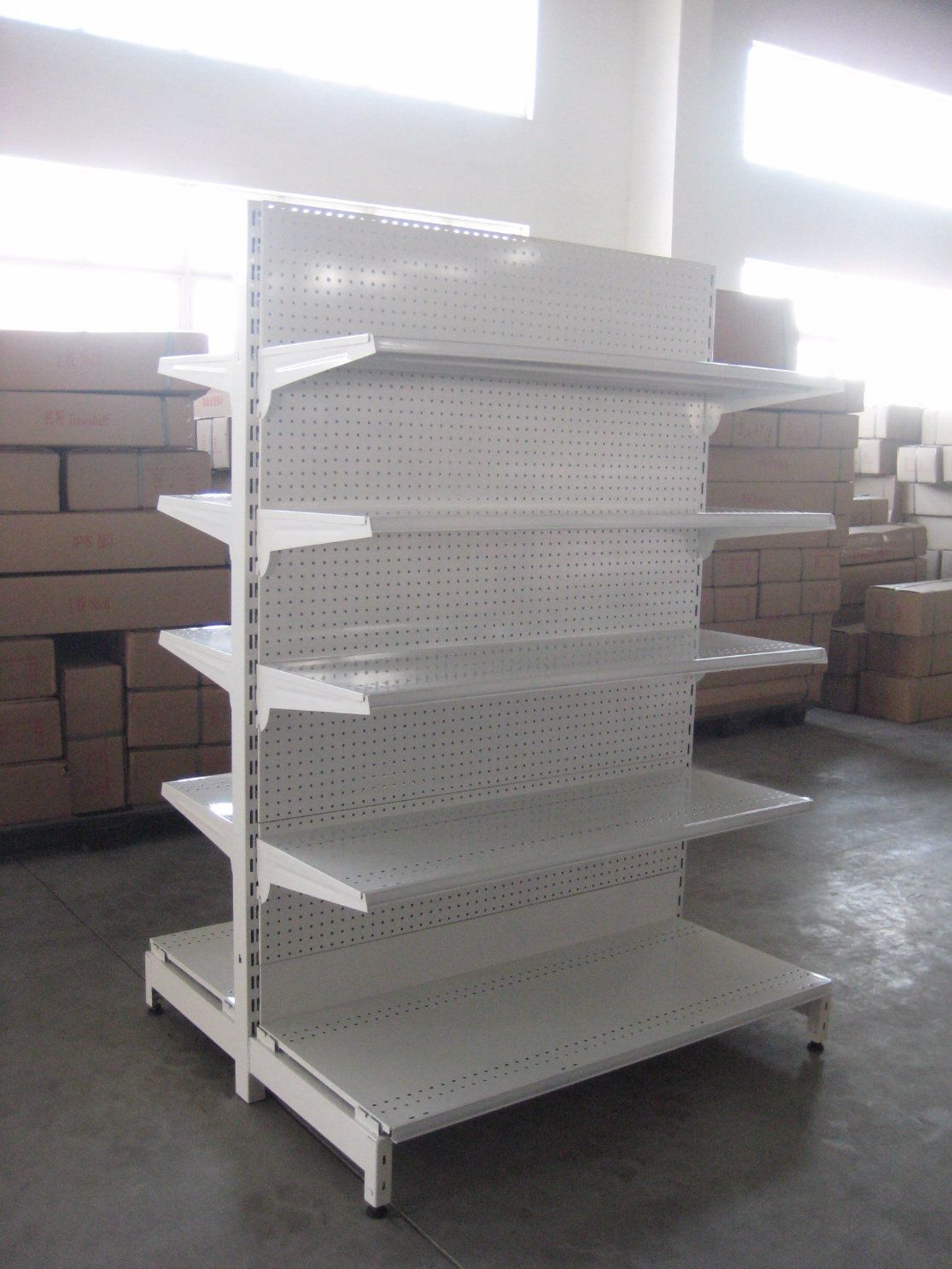 Single or Double Sided Supermarket Shelf with Hole Back Panel