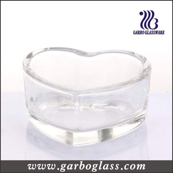 Clear Glass Heart Shape Candle Holder