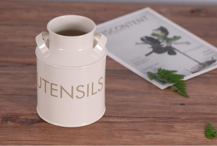 Galvanized Utensil Holder Utensil Tin
