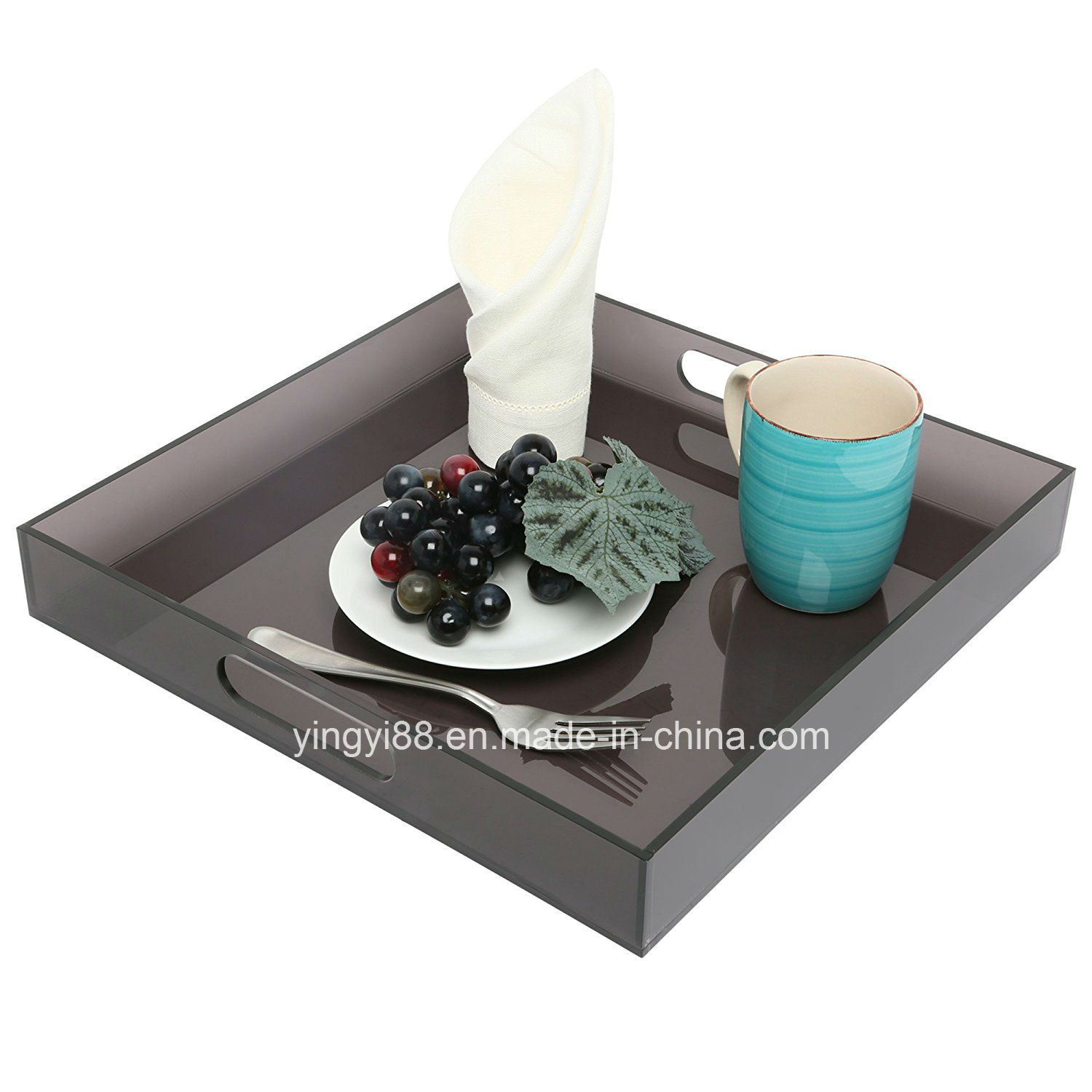 2018 Spill-Proof Acrylic Party Serving Tray with Handles