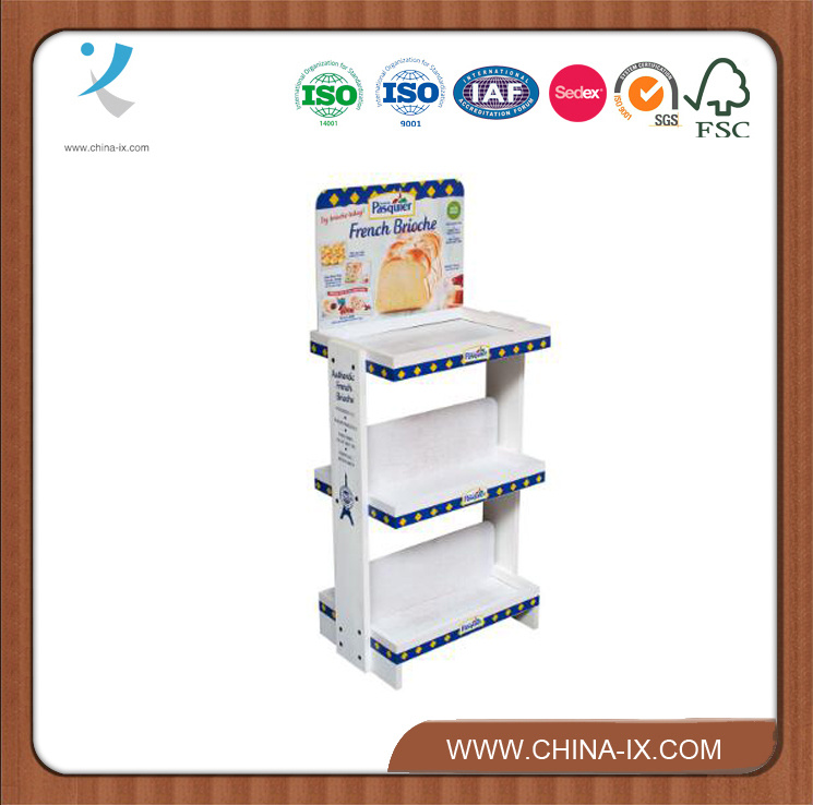 Customized 3 Tier Wood Display Shelf with Wheels