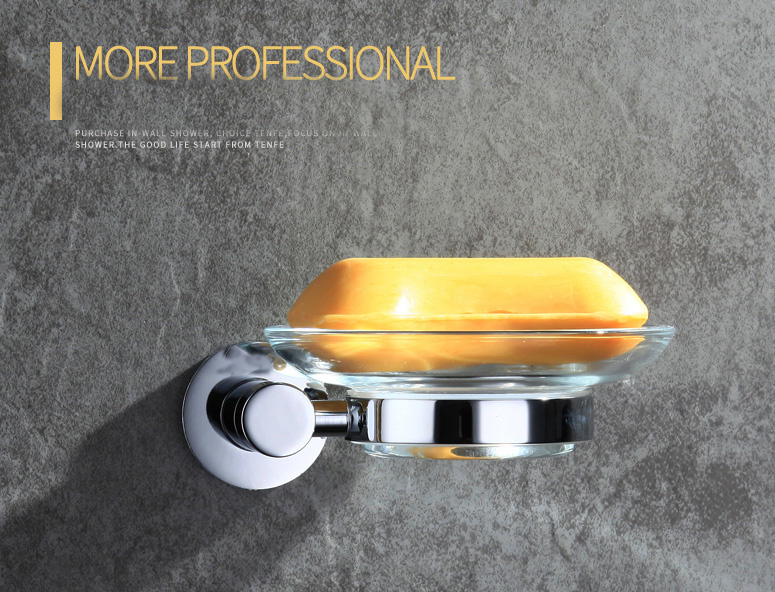 Wall Mounted Round Style Brass Soap Holder Chrome Finish 2411