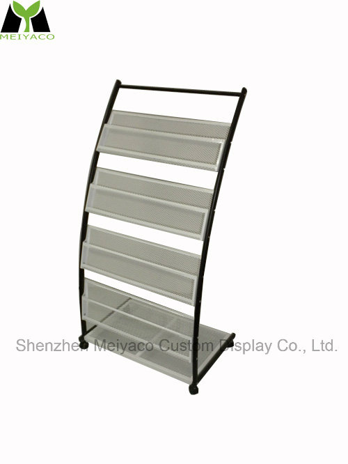 4 Layer Customized Movable Newspaper Magazine Journal Metal Display Rack