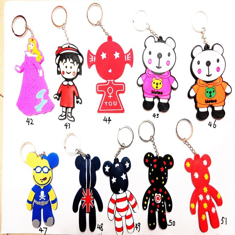 Cartoon Rubber Key Chain Keychain Keyholder for Gifts