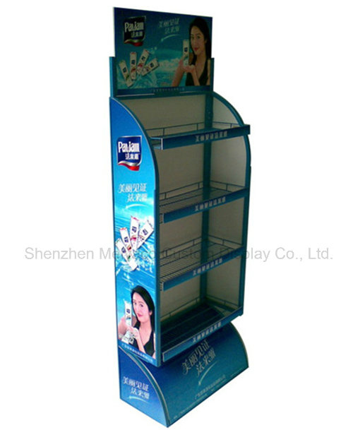4 Layers Floor-Type Metal Cosmetics Display Stand Display Rack