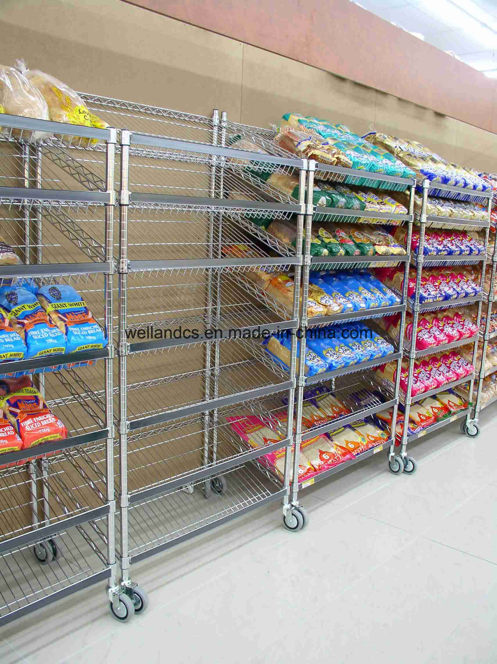 Wholesale Chrome Metal Wire Supermarket Gondola Shelving Rack