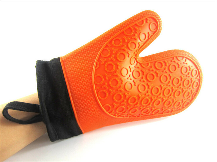 Silicone Hot Kitchen Pot Holder Glove Oven Mit (EB-93256-11)