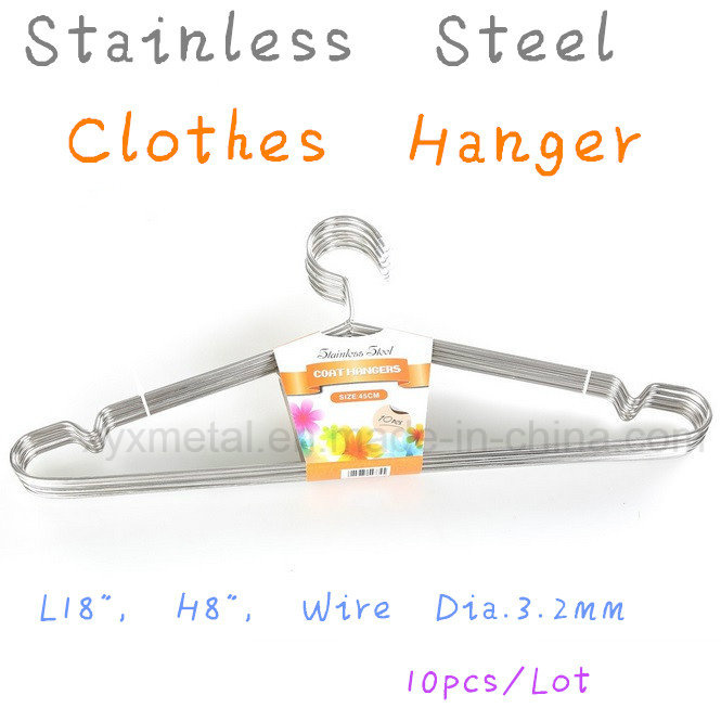 High Quality Metal Solid Stainless Steel Clothes Coat Wire Hangers