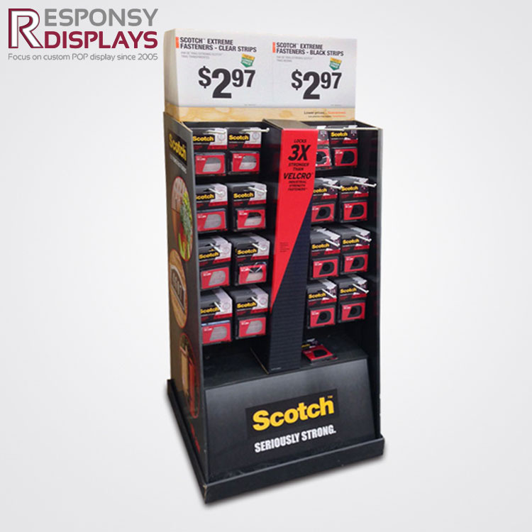 Floor Metal Mobile Phone Accessories Display Rack with Hooks