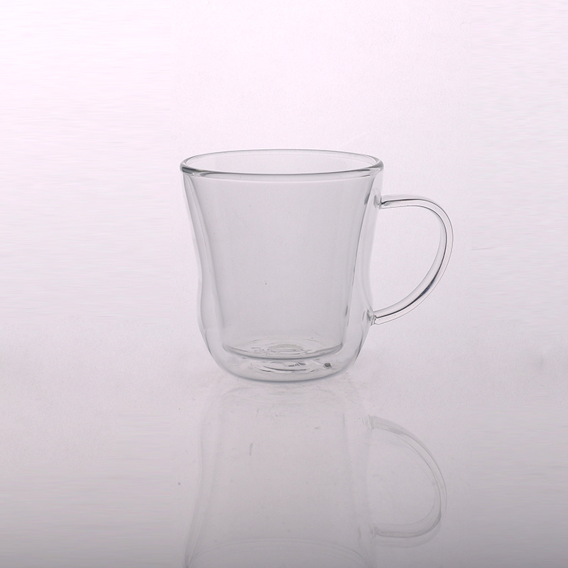 Unique Shape Borosilicate Double Wall Glass Tea Cup
