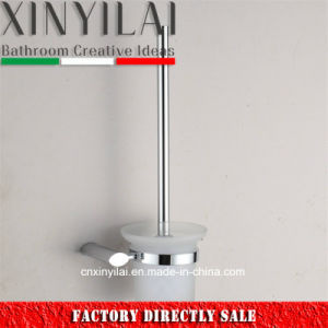 Chrome Plate Wall Mounted Brass Classic Toilet Brush & Holder with Glass Cup