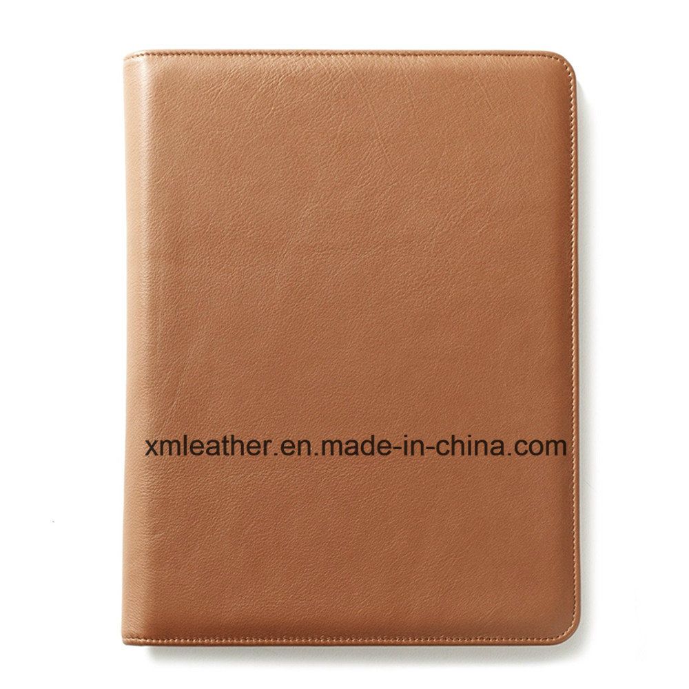 Zipper Leather Document Holder File Folder with Calculator