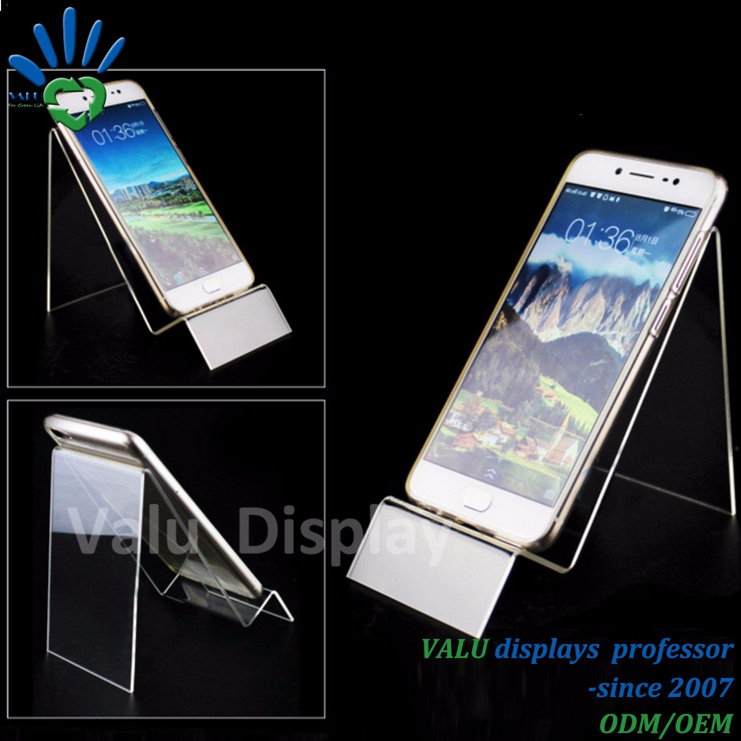 Desktop Acrylic Mobile Phone Display Stand Holder