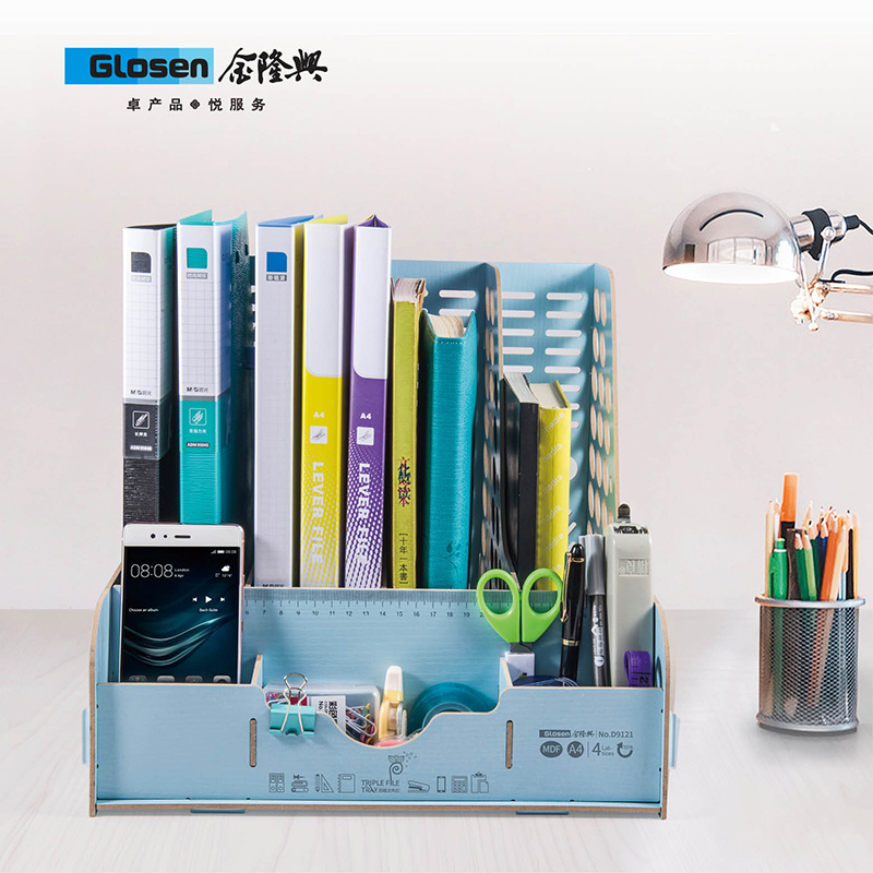 Wooden DIY 4 Columns File Tray