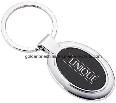Hot Sale Oval Shape Printed Metal Key Chain