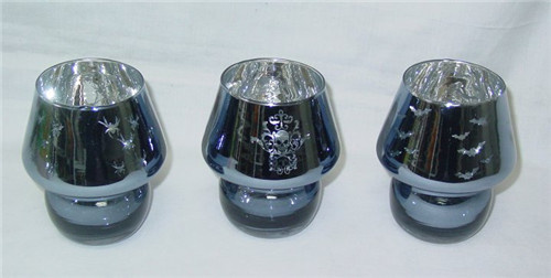 Home Decor Silver Plated Tea Light or Votive Glass Candle Holder