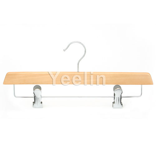 2016 Wood Pants Hanger with Metal Clips