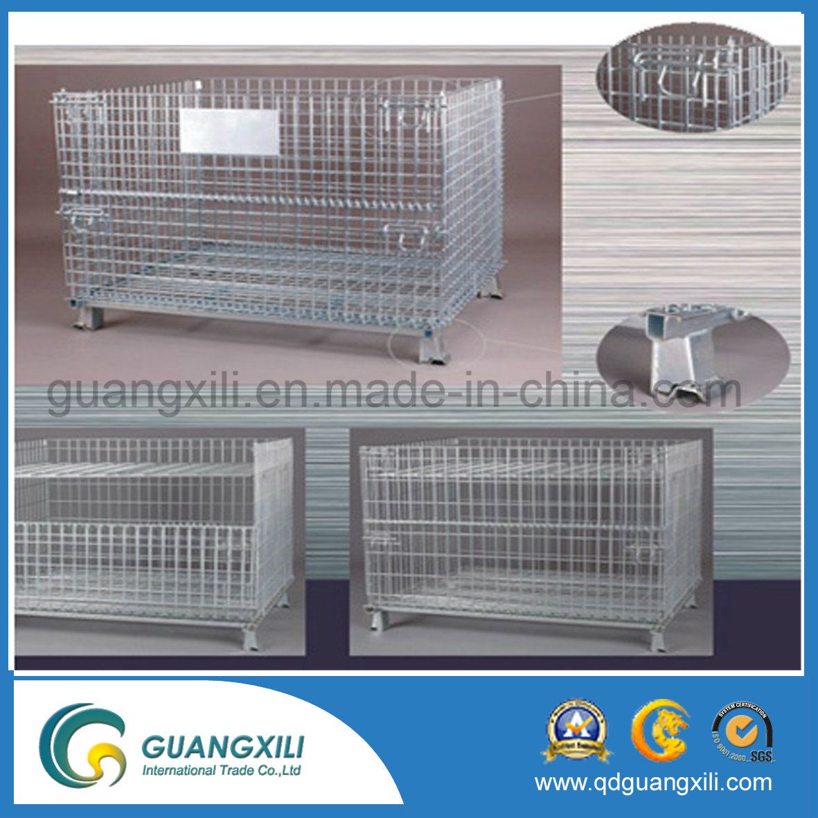 Warehouse Galvanized Folding Steel Storage Stacking Rack