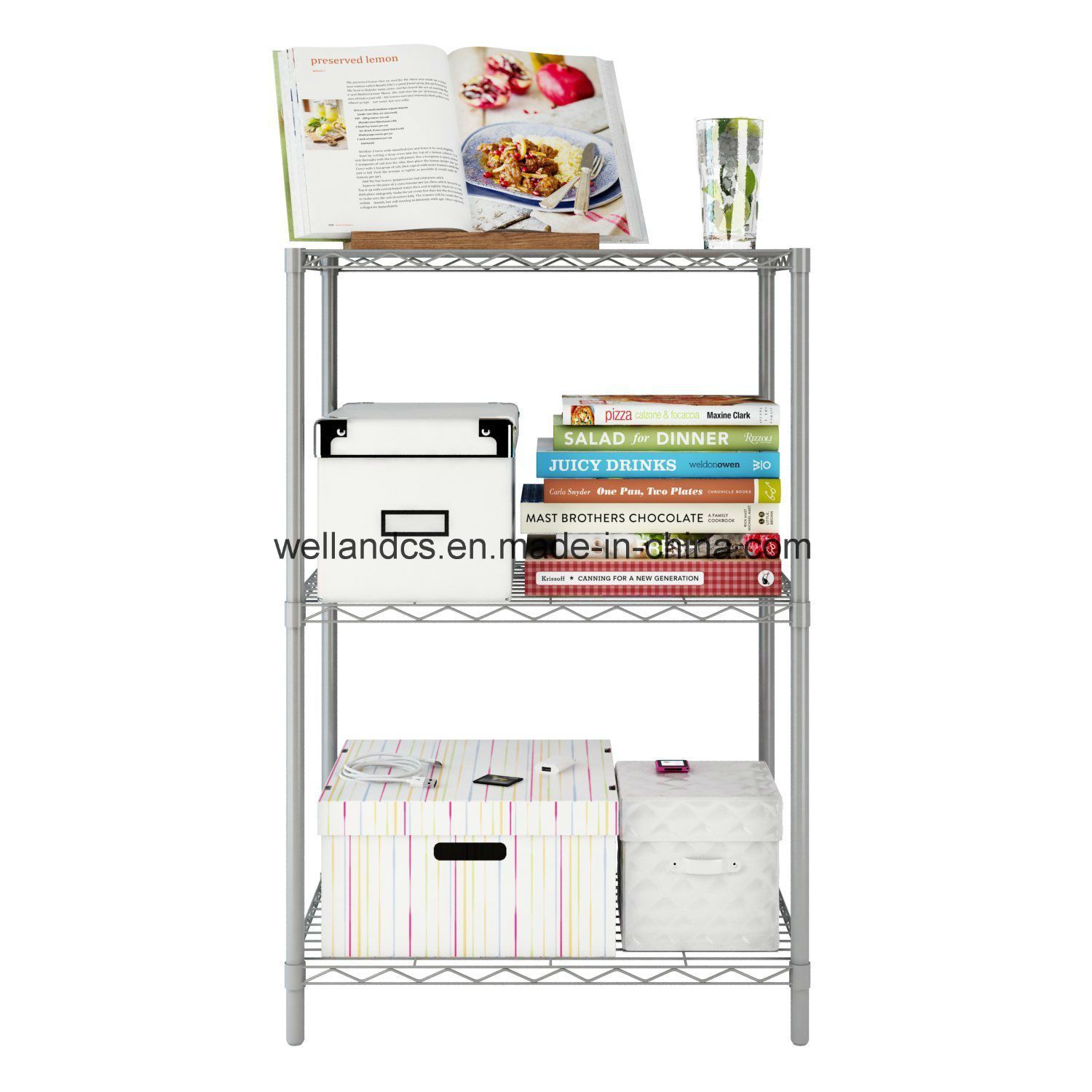 Fashion Design Sundry 3 Tier 40kg Home Sundries Storage Rack with 4PCS Adjustable Leveling Feet