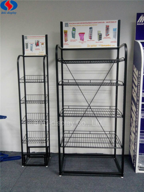 Customized Logo Free Standing Wire Metal Tools Exhibition Display Rack