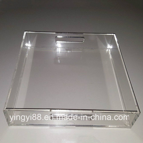 New in Box Modern Clear Acrylic Wine Serving Tray