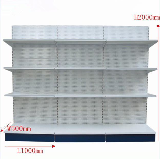 Classic Style Supermarket Shelf with Back Hole Panel