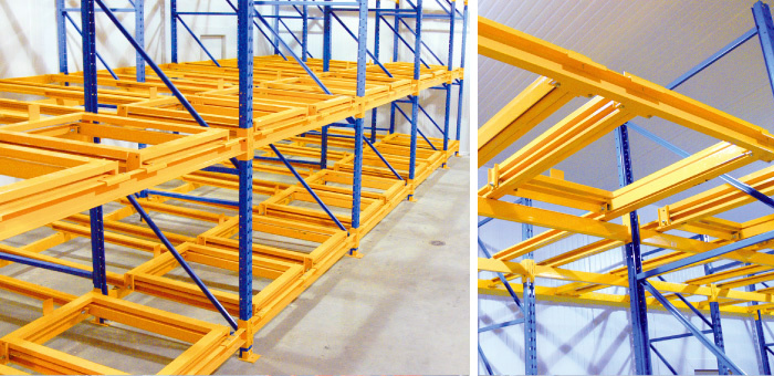 Storage Rack, Push Back Pallet Rack for Warehouse Storage