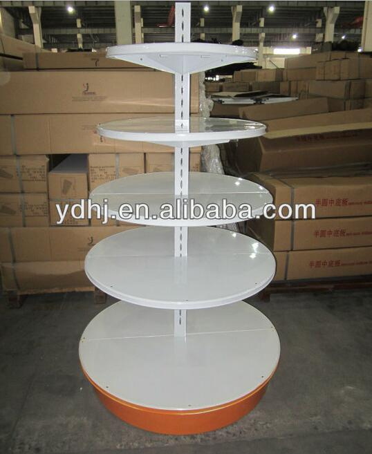 Powder Coating Gondola Round Supermarket Shelves
