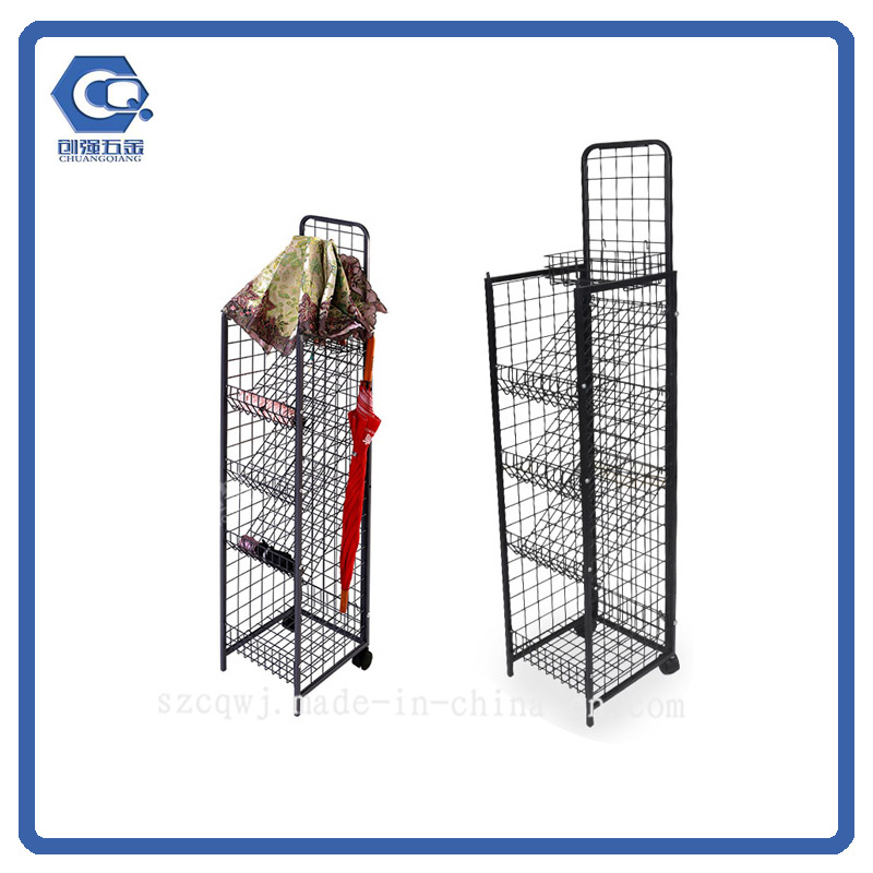 Custom Iron Beach Umbrella Display Stand Shelf Rack with Store
