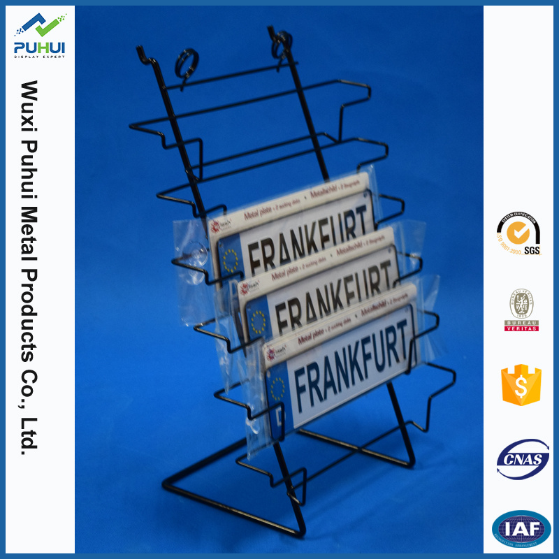 Counter Standing Metal Wire License Plate Display Rack (PHY1008)