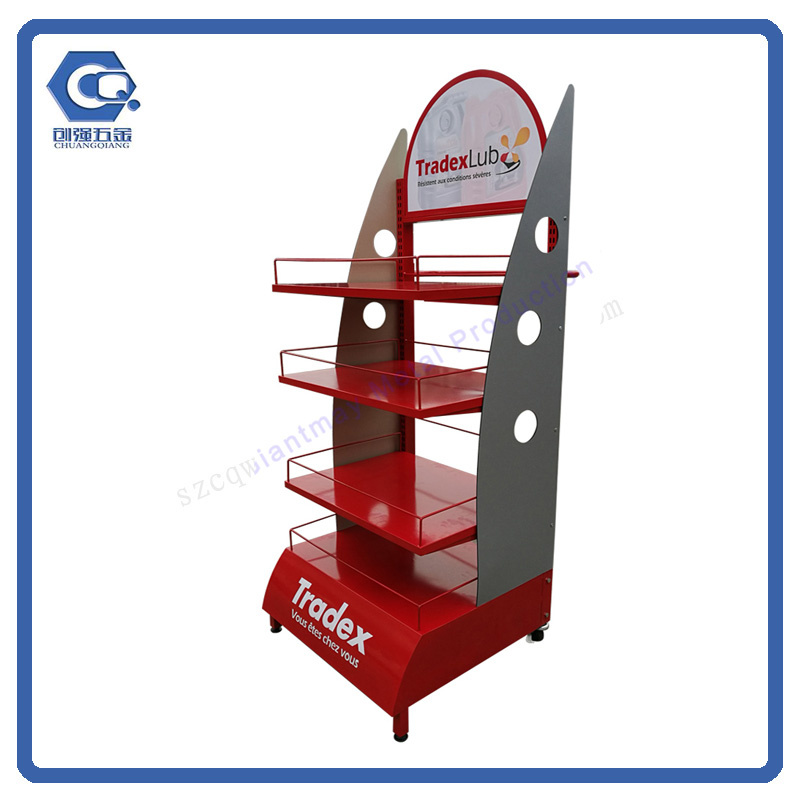 Custom Floor-Standing Removable Engine Oil Metal Display Rack